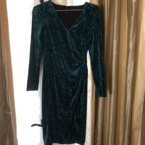 Green velvet dress